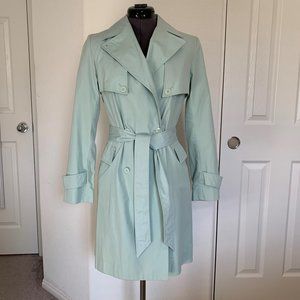 Express mint green trench coat